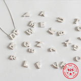 S925 Sterling Silver Alphabet Pendant DIY Necklace