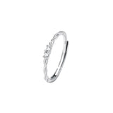 S925 Sterling Silver Twist Zircon Ring Women Wedding Jewelry
