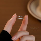 S925 Sterling Silver Twist Zircon Ring Women Wedding Jewelry
