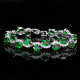 S925 Silver Zircon Bracelet Women's Gemstone Bridal Wedding Jewelry