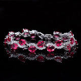 S925 Silver Zircon Bracelet Women's Gemstone Bridal Wedding Jewelry