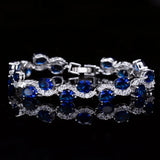 S925 Silver Zircon Bracelet Women's Gemstone Bridal Wedding Jewelry