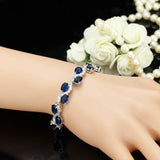 S925 Silver Zircon Bracelet Women's Gemstone Bridal Wedding Jewelry