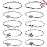 S925 Mother's Family Tree Heart Bracelet for Beads DIY Jewelry