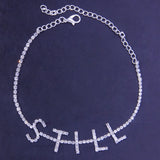 Charm Anklets for Women CZ Letter Ankle Bracelets