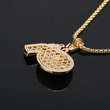Wine Bottle Shape Pendant Charms Sad Drink Copper Jewelry