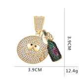 Wine Bottle Shape Pendant Charms Sad Drink Copper Jewelry