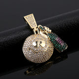 Wine Bottle Shape Pendant Charms Sad Drink Copper Jewelry