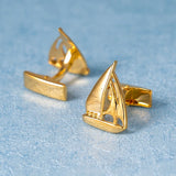 Sailing Boat Cufflinks Enamel Jewelry For Men Suit French Shirt