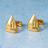 Sailing Boat Cufflinks Enamel Jewelry For Men Suit French Shirt