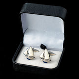 Sailing Boat Cufflinks Enamel Jewelry For Men Suit French Shirt