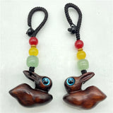 Zodiac Rabbit Sandalwood Keychain Pendant Hand-Knitted Car Bag Chain