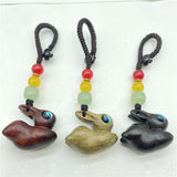 Zodiac Rabbit Sandalwood Keychain Pendant Hand-Knitted Car Bag Chain