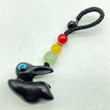 Zodiac Rabbit Sandalwood Keychain Pendant Hand-Knitted Car Bag Chain