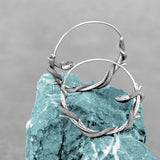 Scandinavian Small Snake Hoop Earrings Vintage Viking Stainless Steel Men Women