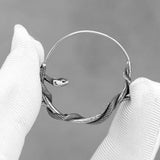 Scandinavian Small Snake Hoop Earrings Vintage Viking Stainless Steel Men Women