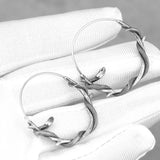 Scandinavian Small Snake Hoop Earrings Vintage Viking Stainless Steel Men Women