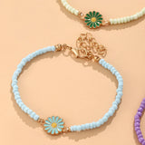Bohemian Enamel Daisy Bracelet Colorful Beaded Bangle