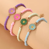 Bohemian Enamel Daisy Bracelet Colorful Beaded Bangle