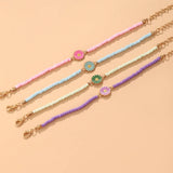 Bohemian Enamel Daisy Bracelet Colorful Beaded Bangle