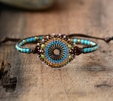 Seed Beads Boho Bracelet Women Stones Beaded Woven Wrap Bracelet