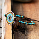 Seed Beads Boho Bracelet Women Stones Beaded Woven Wrap Bracelet