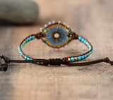 Seed Beads Boho Bracelet Women Stones Beaded Woven Wrap Bracelet