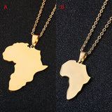 African Map Pendant Necklace Stainless Steel Africa Map Jewelry
