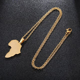 African Map Pendant Necklace Stainless Steel Africa Map Jewelry