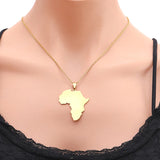 African Map Pendant Necklace Stainless Steel