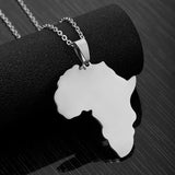 African Map Pendant Necklace Stainless Steel