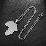 African Map Pendant Necklace Stainless Steel