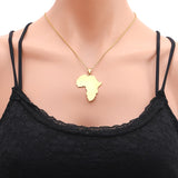 African Map Pendant Necklace Stainless Steel Africa Map Jewelry