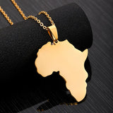 African Map Pendant Necklace Stainless Steel
