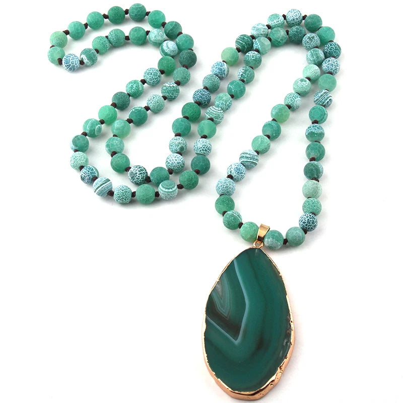 Agat Stone Pendant Necklace for Women