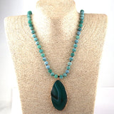 Agat Stone Pendant Necklace for Women