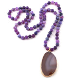 Agat Stone Pendant Necklace for Women