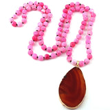 Agat Stone Pendant Necklace for Women