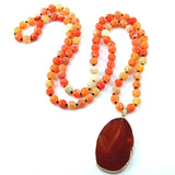 Agat Stone Pendant Necklace for Women