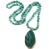Agat Stone Pendant Necklace for Women