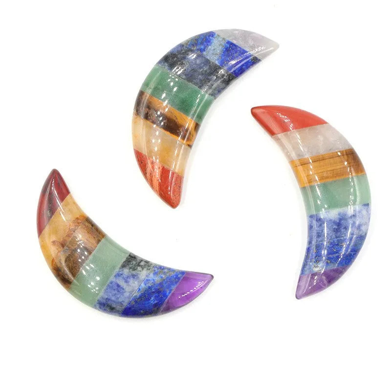 Chakra Moon Stone Pendants for Jewelry Making