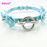 Sexy Clear Rivets O-Round Collar Choker Necklace