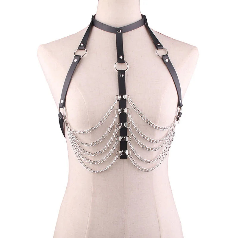 Harajuku Holographic Choker Harness Punk Collar Belt Necklace