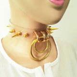 Sexy Harajuku punk two layer Choker Necklace Rivets Necklace
