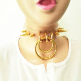 Sexy Harajuku punk two layer Choker Necklace Rivets Necklace