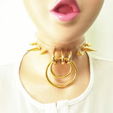 Sexy Harajuku punk 2-layer Choker Rivets Necklace