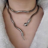 Punk Metal Snake Choker Chain Multi-Function Unusual Necklaces