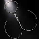 Sexy Water Drop Necklace Rhinestone Body Chain