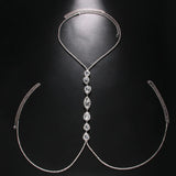 Sexy Water Drop Necklace Rhinestone Body Chain