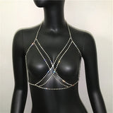 Sexy Rhinestone Bikini Harness Bra Body Chain Necklace